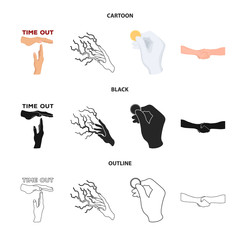 Vector design of animated and thumb sign. Collection of animated and gesture vector icon for stock.