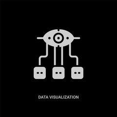 white data visualization vector icon on black background. modern flat data visualization from technology concept vector sign symbol can be use for web, mobile and logo.