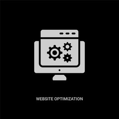 white website optimization vector icon on black background. modern flat website optimization from technology concept vector sign symbol can be use for web, mobile and logo.