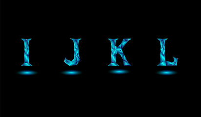 Ice letters in low polly style