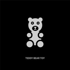 white teddy bear toy vector icon on black background. modern flat teddy bear toy from toys concept vector sign symbol can be use for web, mobile and logo.