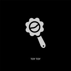 white toy toy vector icon on black background. modern flat toy from toys concept vector sign symbol can be use for web, mobile and logo.