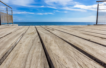 wooden pier on the beach, Saint-Gilles, Réunion 