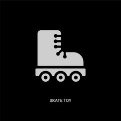white skate toy vector icon on black background. modern flat skate toy from toys concept vector sign symbol can be use for web, mobile and logo.