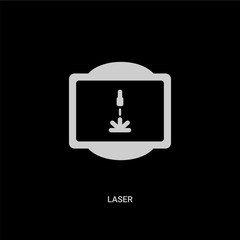 white laser vector icon on black background. modern flat laser from traffic signs concept vector sign symbol can be use for web, mobile and logo.