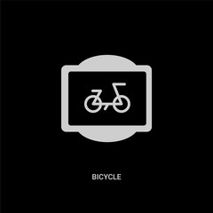 white bicycle vector icon on black background. modern flat bicycle from traffic signs concept vector sign symbol can be use for web, mobile and logo.