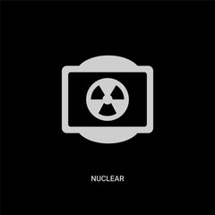 white nuclear vector icon on black background. modern flat nuclear from traffic signs concept vector sign symbol can be use for web, mobile and logo.