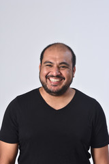 portrait of latin american man on white