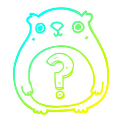cold gradient line drawing cartoon curious bear