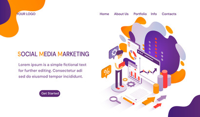  SMM - Social Media Marketing website template with space for text
