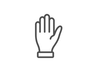 Fototapeta na wymiar Hand line icon. Wave palm sign. Gesture symbol. Quality design element. Linear style hand icon. Editable stroke. Vector
