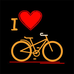 I love the bike. The image of a bicycle on a dark background.