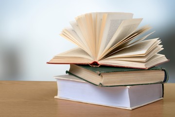 Stack of books isolated on  background.