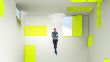 Fototapeta premium Right decision making concept. Mixed media