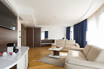 Interior of a modern hotel apartment