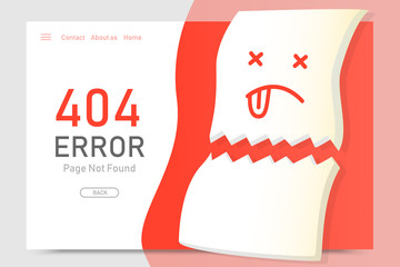 404  error page not found miss paper with  background  design template for website background graphic