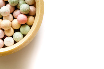 Powder balls isolated on white background. - Image