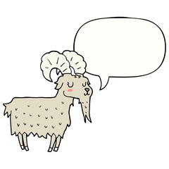 cartoon goat and speech bubble