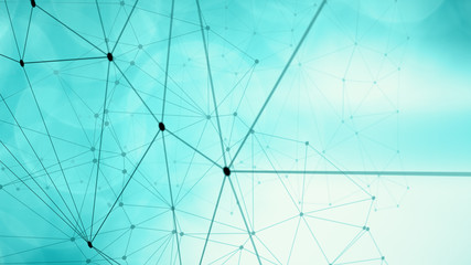 Connected random shapes chaos abstract triangles and dots