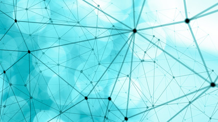 Obraz premium Digital technology polygonal creative graphic connected lines, abstract triangles shapes random size