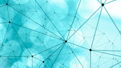 Obraz premium Connected lines and dots geometric digital wires abstract diagram structure