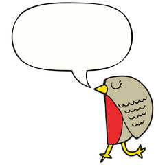 cartoon bird and speech bubble