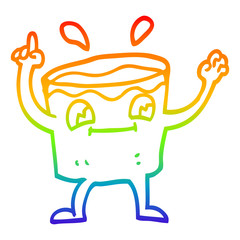 rainbow gradient line drawing cartoon coffee shot