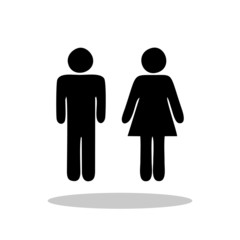 Male / Female icon in flat style. Restroom symbol for your web site design, logo, app, UI Vector EPS 10.