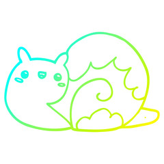 cold gradient line drawing cute cartoon snail