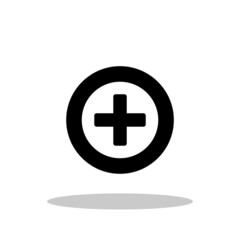 Plus sign icon in flat style. Positive symbol for your web site design, logo, app, UI Vector EPS 10.