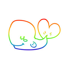 rainbow gradient line drawing cartoon whale