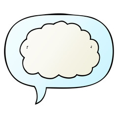 cartoon cloud and speech bubble in smooth gradient style