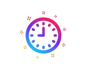 Fototapeta premium Clock icon. Time sign. Office Watch or Timer symbol. Dynamic shapes. Gradient design clock icon. Classic style. Vector