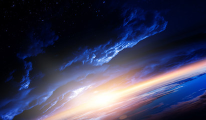 Abstract planets and space background