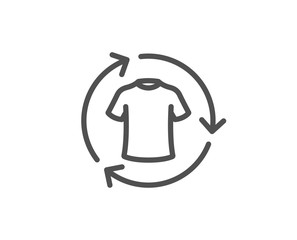 Change clothes line icon. Shirt sign. Clothing t-shirt symbol. Quality design element. Linear style change clothes icon. Editable stroke. Vector