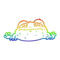 rainbow gradient line drawing cartoon ugly frog