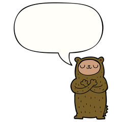cartoon bear and speech bubble