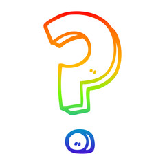 rainbow gradient line drawing cartoon question mark