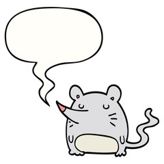 cartoon mouse and speech bubble