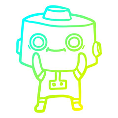 Obraz premium cold gradient line drawing cartoon robot