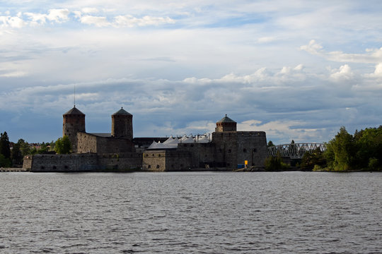 Olavinlinna castle in Savonlinna, Finland. View from lake Saimaa.