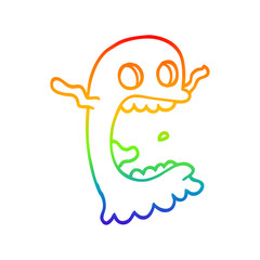 rainbow gradient line drawing cartoon spooky ghost