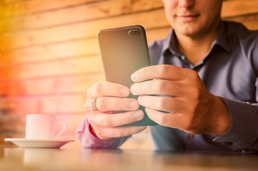 Businessman using a mobile phone in the office