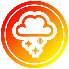 snow cloud circular in hot gradient spectrum