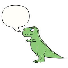 cartoon dinosaur and speech bubble