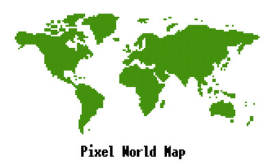 世界地図のピクセルアート