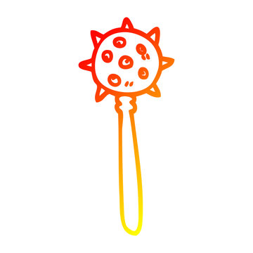 recommend clip art: warm gradient line drawing cartoon medieval mace