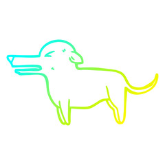 cold gradient line drawing cartoon dog