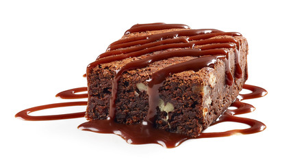 piece of chocolate cake brownie