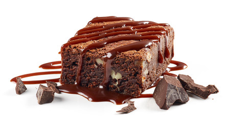 piece of chocolate cake brownie